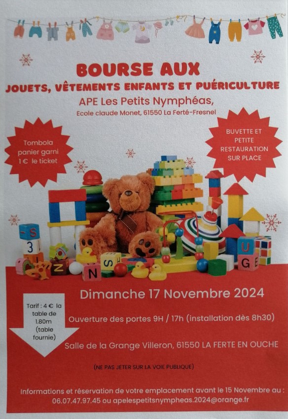 Bourse aux jouet, vêtements et puériculture