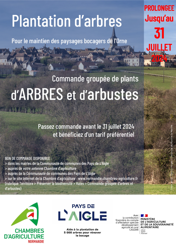 Affiche commande arbres CCPA 2024 prolongation